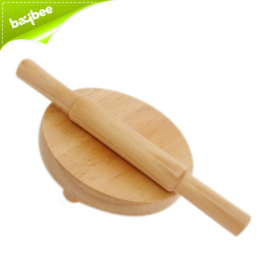 baybee wooden roti roller/rolling pin board for kids chapati maker for toddlers BAYBEE