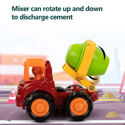 BAYBEE 4 Pcs Unbreakable Toys Friction Powered Push and Go Toys Vehicles for Kids. BAYBEE