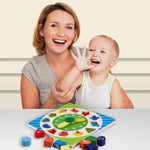 Baybee Wooden Clock to Learn Time, Shape & Color, Number and Shape Learning Educational Board for Kids BAYBEE