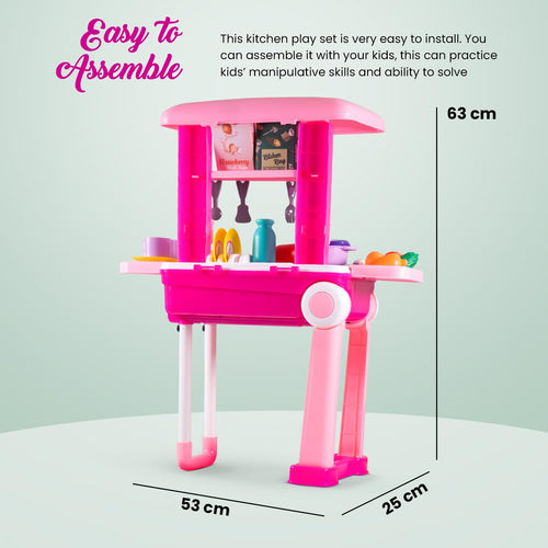 Kitchen King 2 in 1 Set for Kids, Portable Pretend Play Little Chef Set Toys BAYBEE