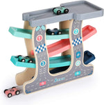 Baybee Wooden Gliding Car for Kids, Baby Toy Car Games, Kids Toys Set with 4 Race Track and Parking Slot BAYBEE