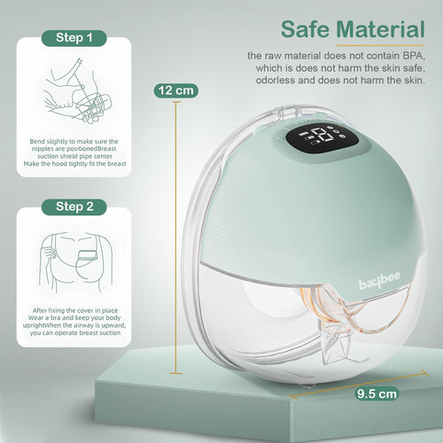 Baybee Wearable Electric Breast Pump for Mothers with 3 Phase Pumping Modes, 150ml Storage, 3 Modes & 9 Level Suction Adjustment | Hands Free Breast Milk Pump BAYBEE
