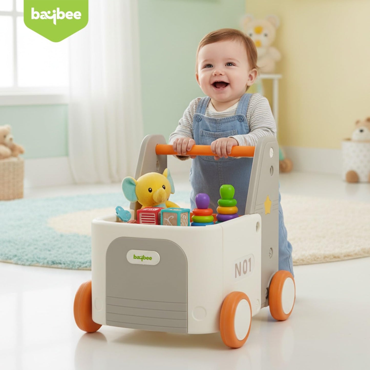Baybee 4-in-1 Baby Walker & Kids Ride-On Smooth-Rotation Wheels Baybee India