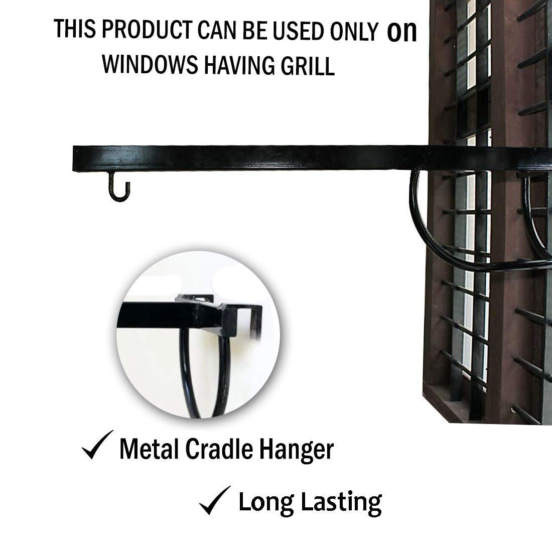 BAYBEE Baby Cradle Metal Hanger for Newborn Babies (76 x 26 x 8 cm) - Black