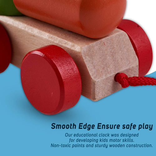 Baybee Wooden Push N Pull Train with Shape & Colour Sorter Wooden Toys for Kids BAYBEE