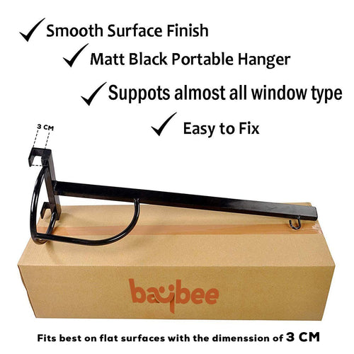 BAYBEE Baby Cradle Metal Hanger for Newborn Babies (76 x 26 x 8 cm) - Black BAYBEE