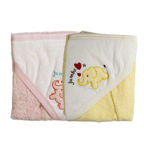 BAYBEE Pure Cotton Baby Terry Towel for New Born Babies, Washable Absorbent Soft Swaddle Wrapper for Baby (Pack of 2)