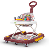 Baybee Awry 3 in 1 Baby Walker with Rocker, Kids Walker with Push Handle, 3 Adjustable Height, Mat, Rocking & Musical Toys
