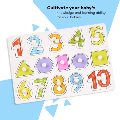 Baybee 2 in 1 Wooden Number and Shape Puzzles for Kids Wooden Numbers BAYBEE