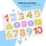 Baybee 2 in 1 Wooden Number and Shape Puzzles for Kids Wooden Numbers
