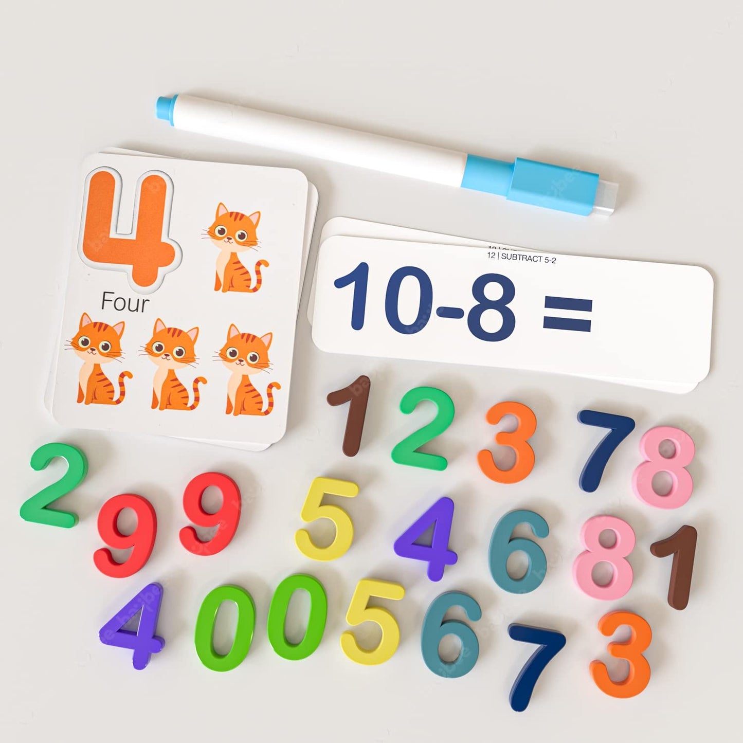 Baybee Wooden Learning Toys, Counting Sticks and Math Toys, Wipe and Clean Cards BAYBEE