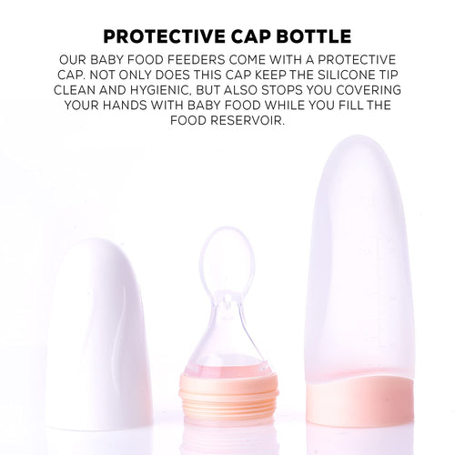 Baybee Infant Silicone Food Feeder, Anti-Colic & BPA Free Squeeze Feeder Bottle with Spoon for Semi-Solid Food for Infants Baybee India