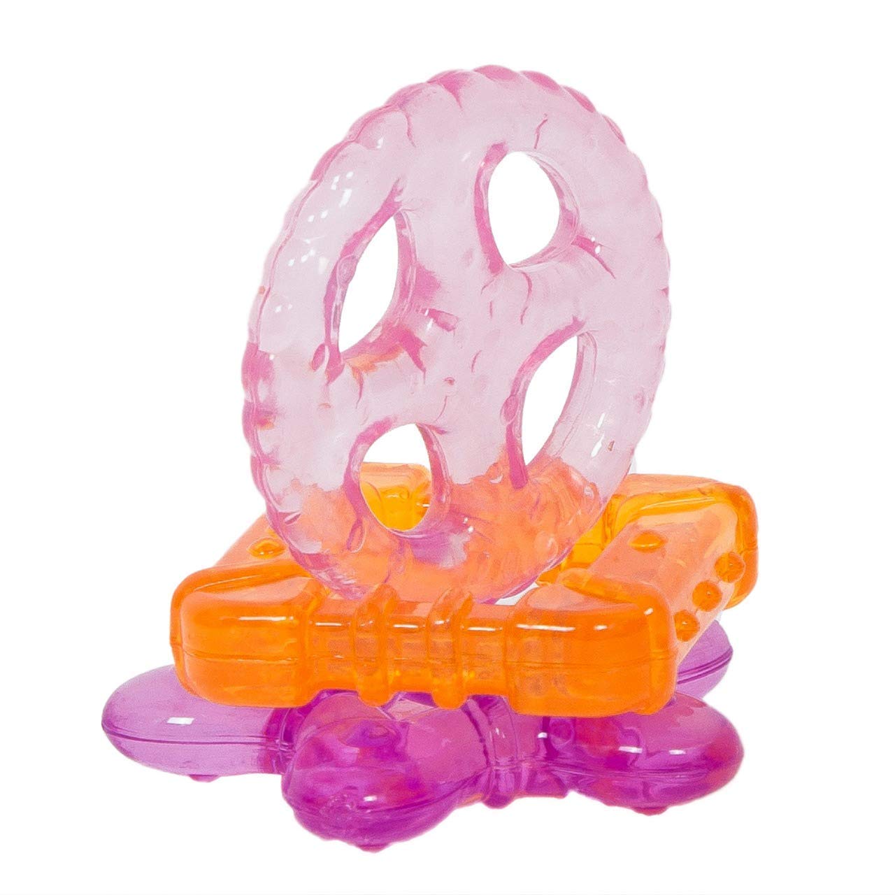 BAYBEE Natural BPA Free Silicone Teether Toy for Babies (Orange)