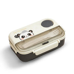 Baybee Panda Tiffin Box Stainless Steel Lunch Box with 3 Compartments with Spoon & Fork (900ml) BAYBEE