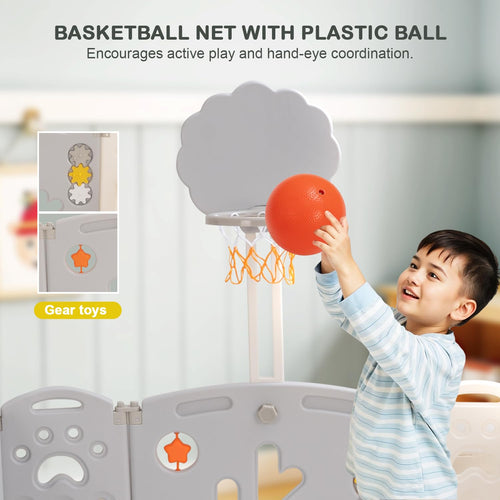 Baybee 2-in-1 Moon Foldable Baby Playpen with Glowing Light for 0-5 Years  (18 Panel) Baybee India