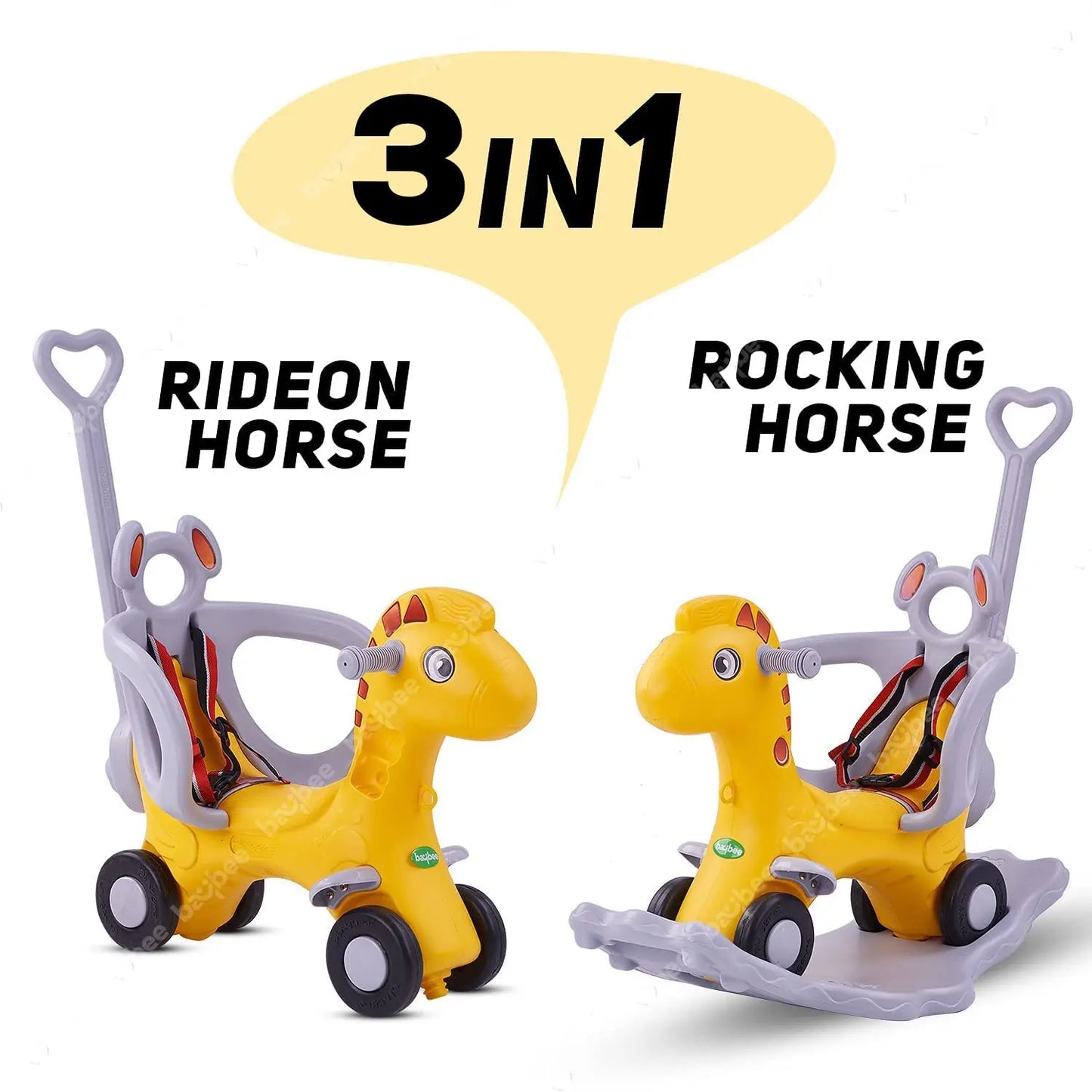 Baybee 3 in 1 Baby Horse Rider Ride on Toy Car for Kids, Baby Rocking ...