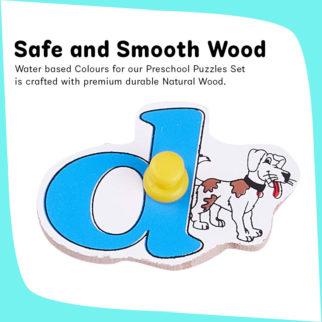 Baybee Wooden A to Z Alphabet Puzzle Board with Knobs BAYBEE