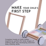 Baybee 2 in 1 Wooden Baby Learning Toy Cart for Kids, Wooden Cart Cum Walker for Kids BAYBEE