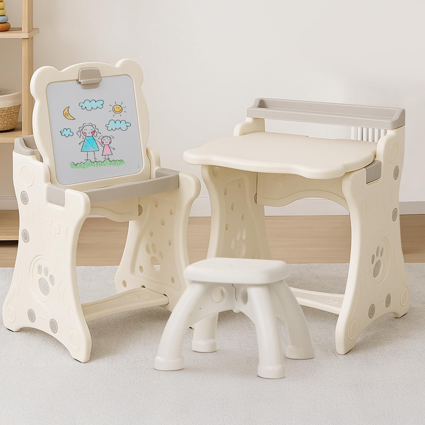 Baybee 2-in-1 Convertible Drawing & Writing Table for Kids Study Table with Whiteboard BAYBEE