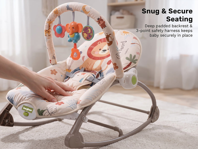 Baybee 2 in 1 Baby Rocker & Bouncer, 3-Position Recline — slide 1