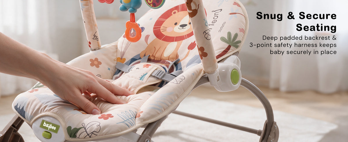 Baybee 2 in 1 Baby Rocker & Bouncer, 3-Position Recline — slide 1