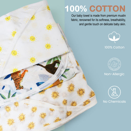 BAYBEE Pure Cotton Baby Swaddle Wrapper for New Born Babies, Washable Absorbent Soft Muslin Cloth & Napkins for Baby (Assorted) BAYBEE