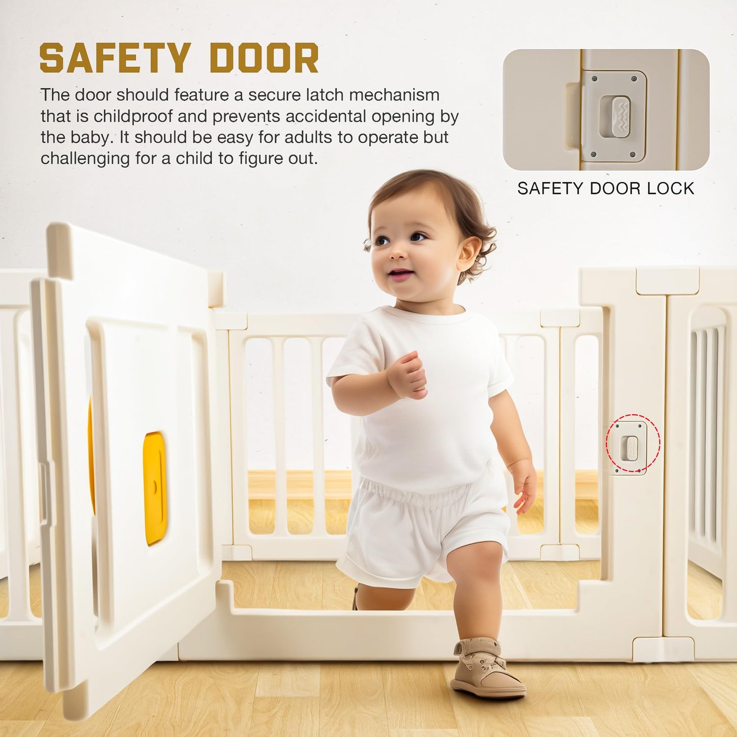 Baybee Playora Kids Playpen for Babies Baby Play Area Indoor Setup with Safety Door Lock BAYBEE