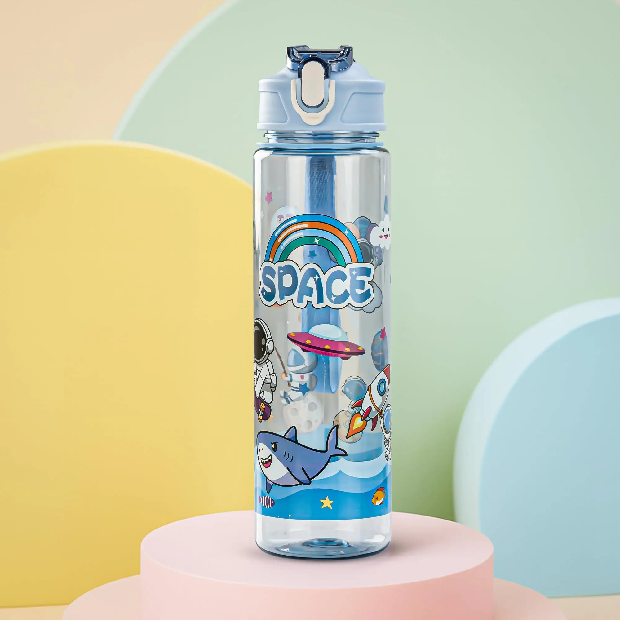 Baybee Galaxy Baby Sipper Water Bottle with Soft Silicone Straw and Strap (800ml) BAYBEE