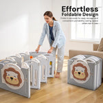 Baybee Lion Kids Playpen for Babies  (16 Panels) Foldable Baby Play Area Indoor Setup BAYBEE