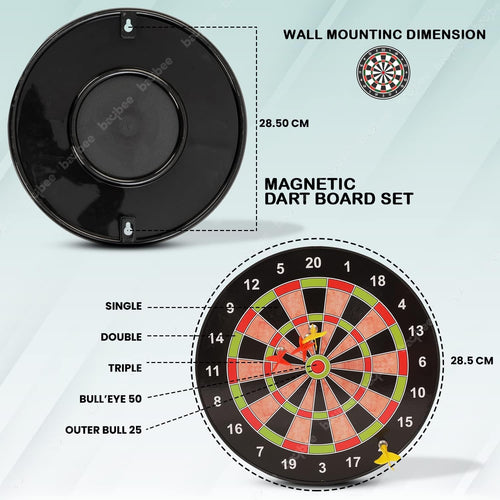 BAYBEE Magnetic Dartboard for Kids & Adults with 4 Non Pointed Darts, Indoor Outdoor Magnetic Score Dart Board Games for Kids BAYBEE