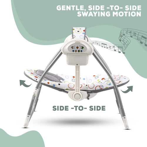 Baybee Elora Automatic Electric Baby Swing Cradle with 3 Point Safety Belt & Removable Baby Toys BAYBEE