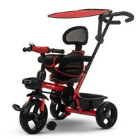 Baybee Uno 3 in 1 Baby Tricycle for Kids with Parental Push Handle, Canopy, EVA Wheels, Safety Bar & Belt