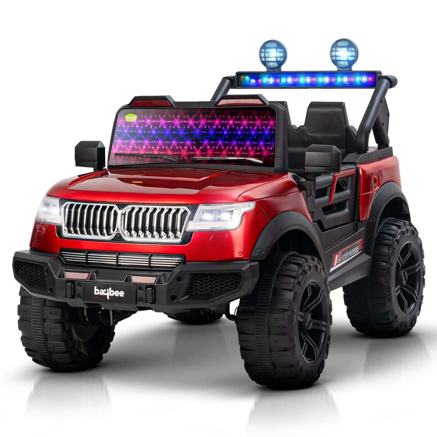 Baybee Helenta 4×4 Battery Operated Jeep for Kids, Ride on Toy Kids Car with RGB Windshield Light & Music