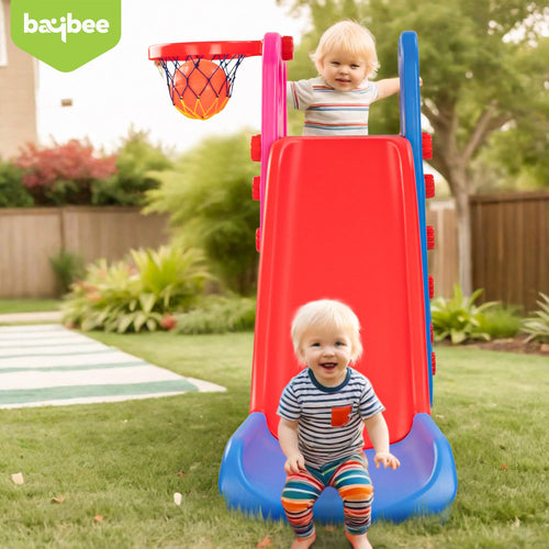 Baybee Garden Swing & Slider for Kids | Plastic Baby Slide Cum Swing Combo with Baby Basket Ball Toy for Home/Indoor/Outdoor BAYBEE