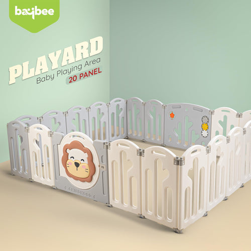 Baybee Lion Kids Playpen for Babies Foldable Baby Play Area Indoor Setup (20 Panels) BAYBEE