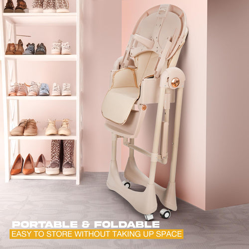 Baybee Nivio Convertible 3-in-1 Baby High Chair for Kids, Baby Swing Chair with 5 Height Adjustable, Footrest, Tray, 160° Recline, Safety Belt & Wheels Baybee India