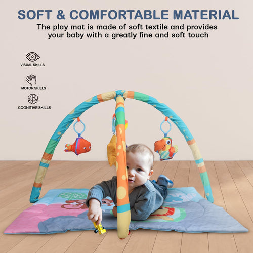 Baby Bloom 2 in 1 Cotton Playgym with Rattle for Babies - Square Shape Baybee India