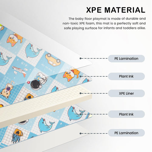Baybee Crawling Foldable Kids Play Mat for Babies Size 180x150CM -  Assorted Themes BAYBEE