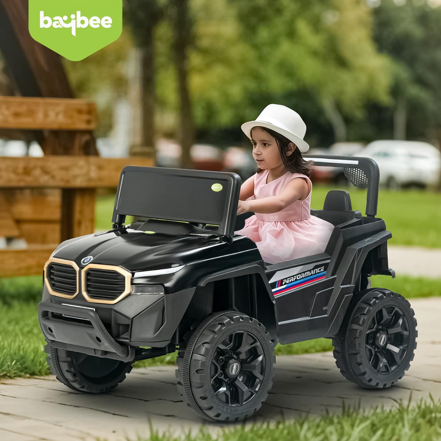 Baybee Alfton Pro Battery Operated Jeep for Kids, Ride on Toy Kids Car with RGB Lights &amp; Music,Rechargeable Electric Jeep Car for Kids to Drive 2 to 6 Years