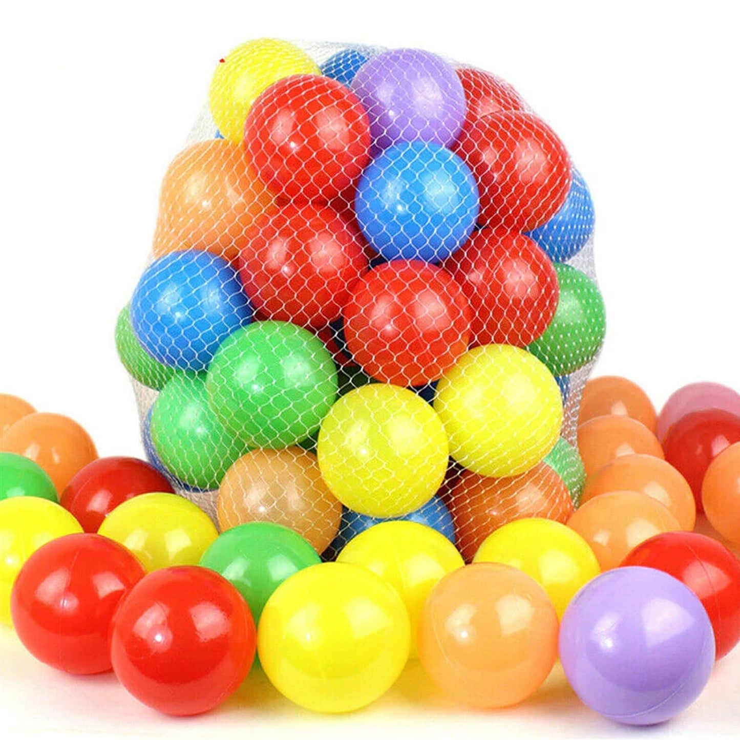BAYBEE Soft Plastic Baby Pit Balls for Kids Reusable Soft Crush Proof Play Pit Balls Multicolour - (72 Pcs)