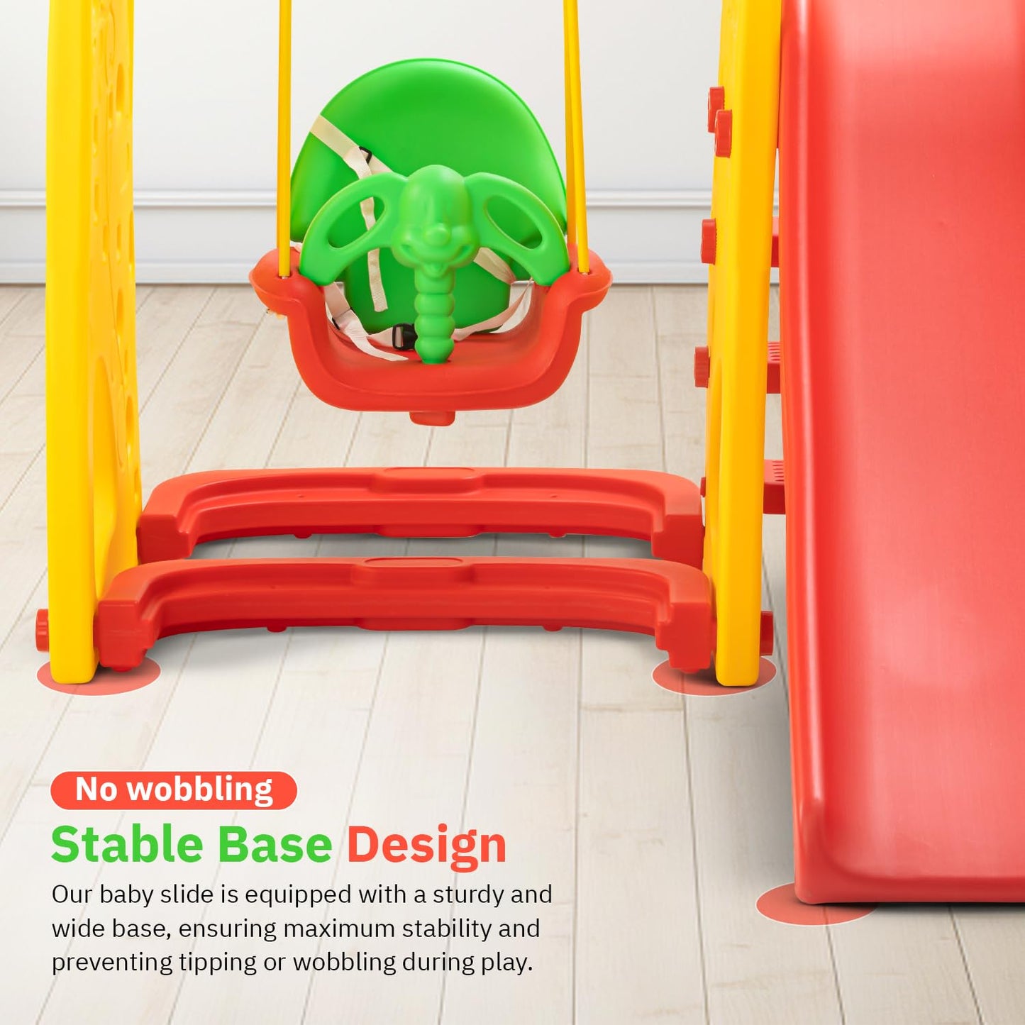 Baybee Jumbo Garden Swing & Slider for Kids | Plastic Baby Slide Cum Swing Combo with Baby Basket Ball Toy