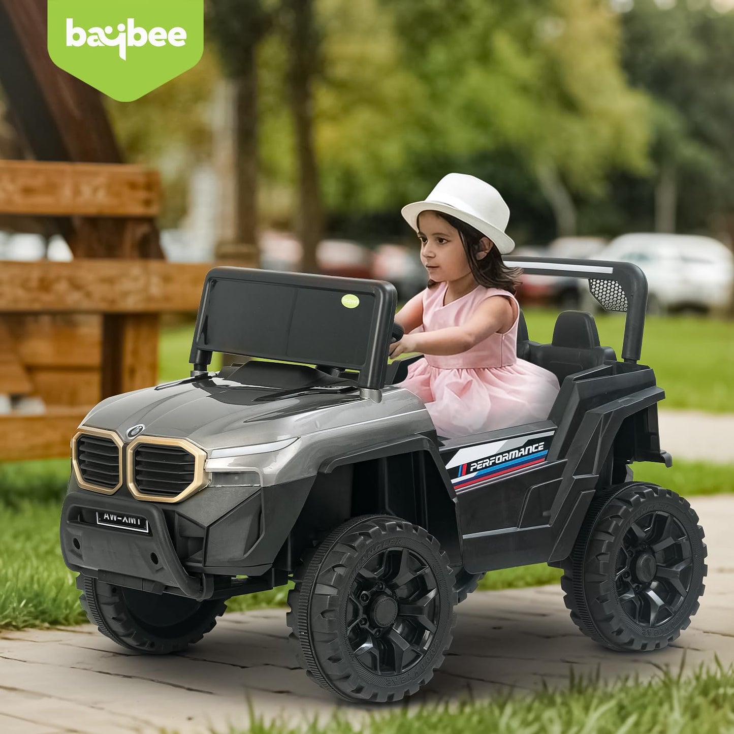 Baybee Alfton Pro Battery Operated Jeep for Kids, Ride on Toy Kids Car with RGB Lights &amp; Music,Rechargeable Electric Jeep Car for Kids to Drive 2 to 6 Years