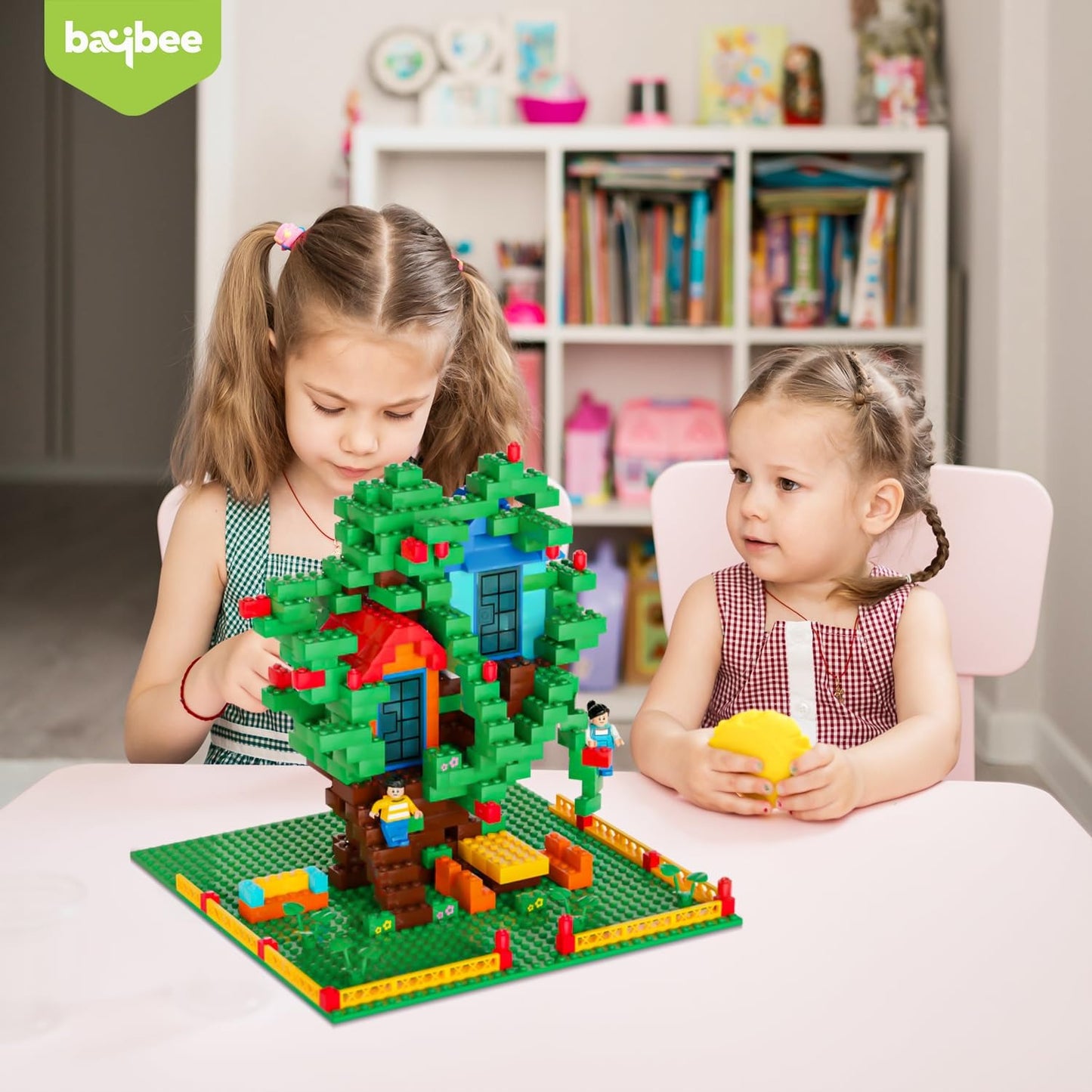 BAYBEE 535-Piece Building Blocks Set for Kids, Tree House Puzzle Block Kids Games