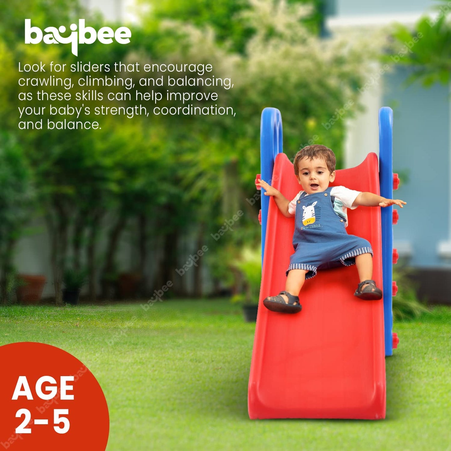 Baybee Foldable Baby Garden Outdoor Preschoolers Plastic Slide for Kids
