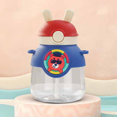 Baybee Bubbly Baby Sipper Water Bottle with Soft Silicone Straw and Adjustable Strap (670ml) BAYBEE
