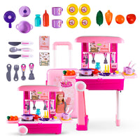 Kitchen King 2 in 1 Set for Kids, Portable Pretend Play Little Chef Set Toys