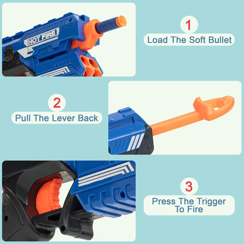 Baybee Funbee Musical Gun Toys for Kids, Toy Gun with Moving Gears, Music & Led Light |Battle Fight Game Toys for Kids |Fun Target Shooting Gun | Toy Guns for Kids Boys 2+ Years (Foam Gun) BAYBEE