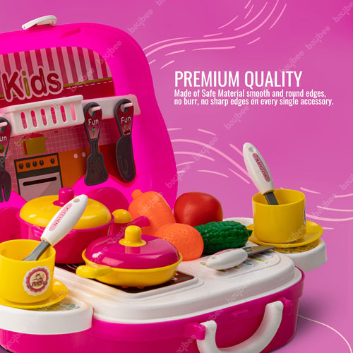 Baybee 2 in 1 Kitchen Set for Kids Girl, Role Play Kitchen Set for Kids Toys. BAYBEE
