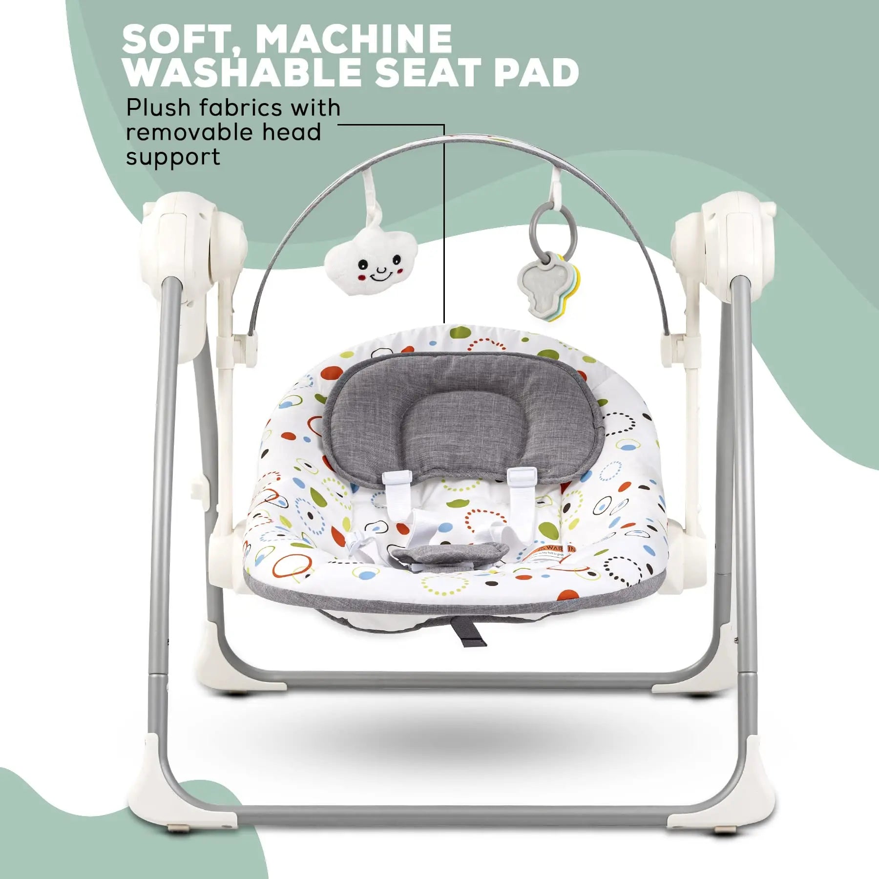 Baybee Elora Automatic Electric Baby Swing Cradle with 3 Point Safety Belt & Removable Baby Toys BAYBEE