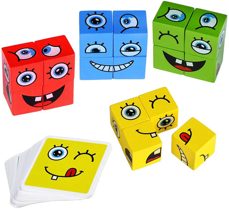Baybee Wooden 3D Expression Puzzle Building Blocks for Kids BAYBEE